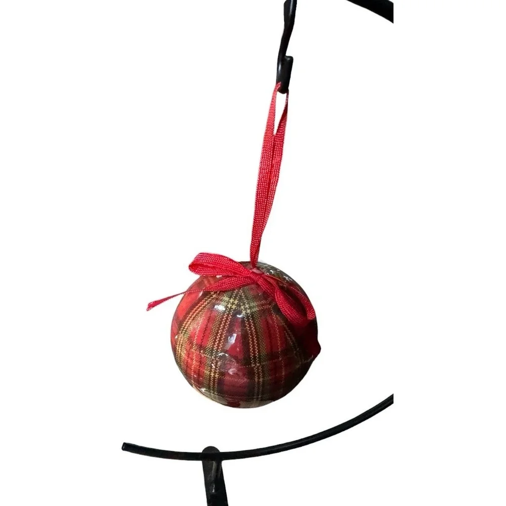 Vintage Tartan Plaid Decoupage Christmas Ornaments Lot 19 Ball‎ Decorations